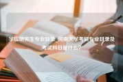 学位研究生专业目录_河南大学考研专业目录及考试科目是什么？